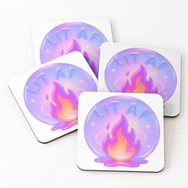 Item preview, LIT AF Neon Flame Aesthetic design designed and sold by Vibe Candy studio..