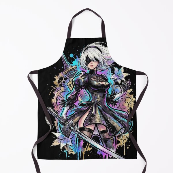 Item preview, 2B NieR Vaporwave Retro Wave Pink Blue Gradient Portrait designed and sold by Senpaiwaves.