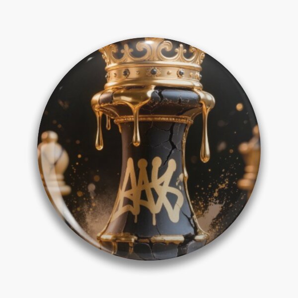 Item preview, Dark Gold Chess King Cracked Graffiti Luxury Street Art Print designed and sold by sayntastic.