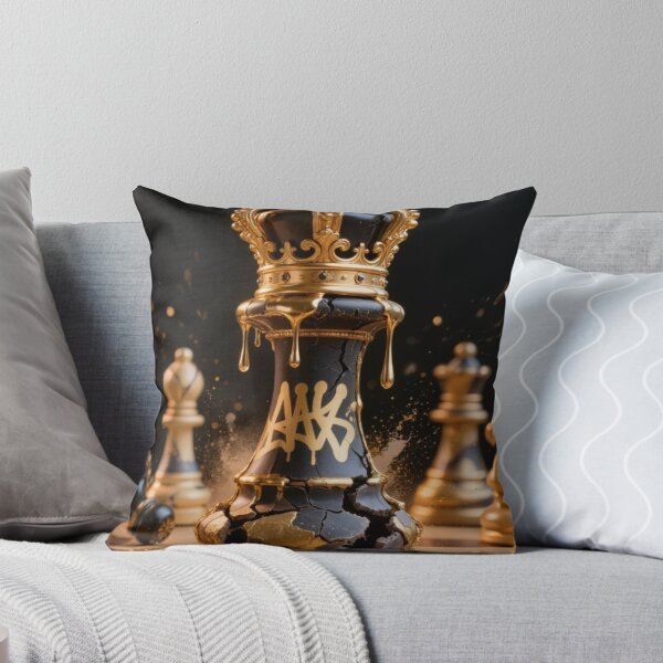 Item preview, Dark Gold Chess King Cracked Graffiti Luxury Street Art Print designed and sold by sayntastic.