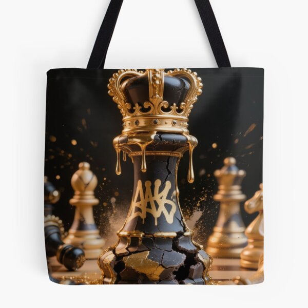 Item preview, Dark Gold Chess King Cracked Graffiti Luxury Street Art Print designed and sold by sayntastic.