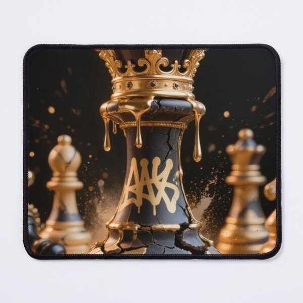 Item preview, Dark Gold Chess King Cracked Graffiti Luxury Street Art Print designed and sold by sayntastic.