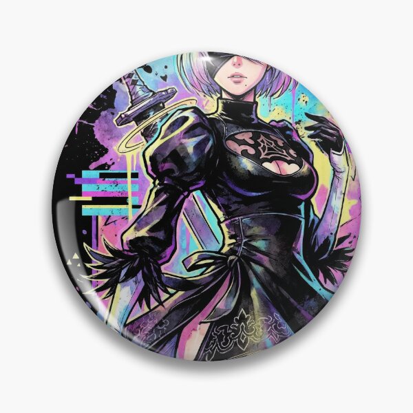 Item preview, NieR Automata 2B Vaporwave CRT Glitch Effect Art designed and sold by Senpaiwaves.