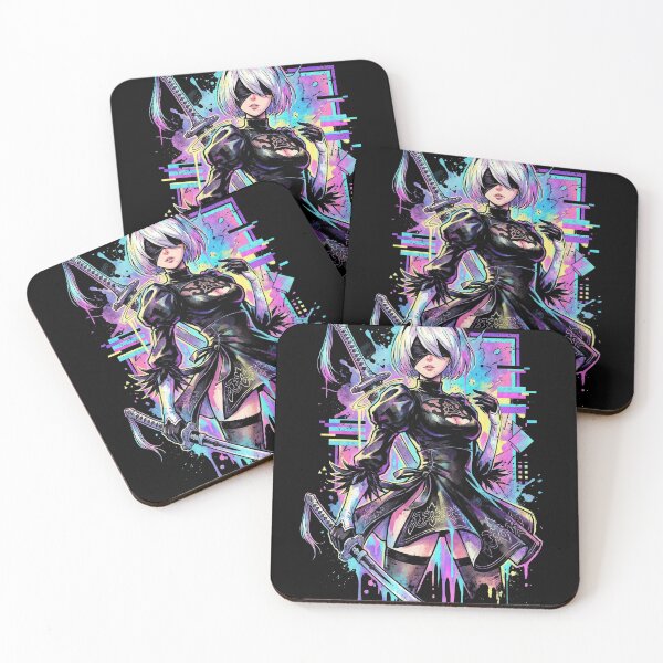 Item preview, NieR Automata 2B Vaporwave CRT Glitch Effect Art designed and sold by Senpaiwaves.
