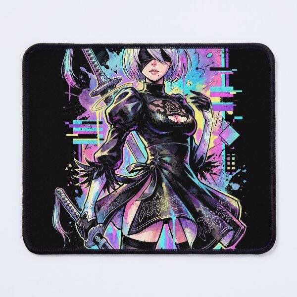 Item preview, NieR Automata 2B Vaporwave CRT Glitch Effect Art designed and sold by Senpaiwaves.