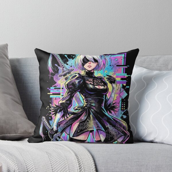 Item preview, NieR Automata 2B Vaporwave CRT Glitch Effect Art designed and sold by Senpaiwaves.