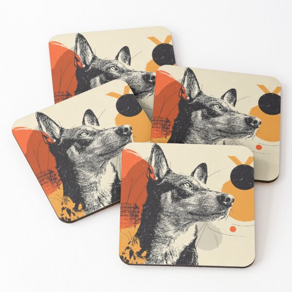Item preview, Dog artwork with abstract shapes designed and sold by anytka.