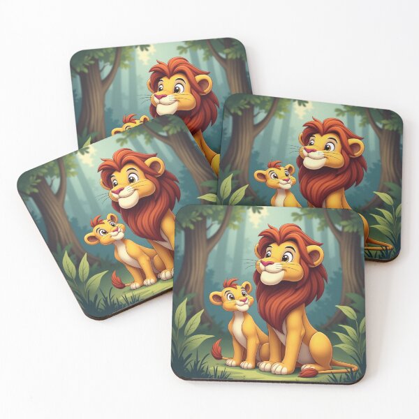 Aperçu de l'œuvre Lion de dessin animé et bébé lionceau créée et vendue par laurakerr.