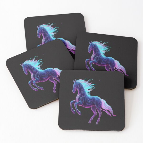 Item preview, Cyberpunk Horse - Neon Synthwave Stallion - 6th Dimension Spirit Art designed and sold by RS-Globalist-.