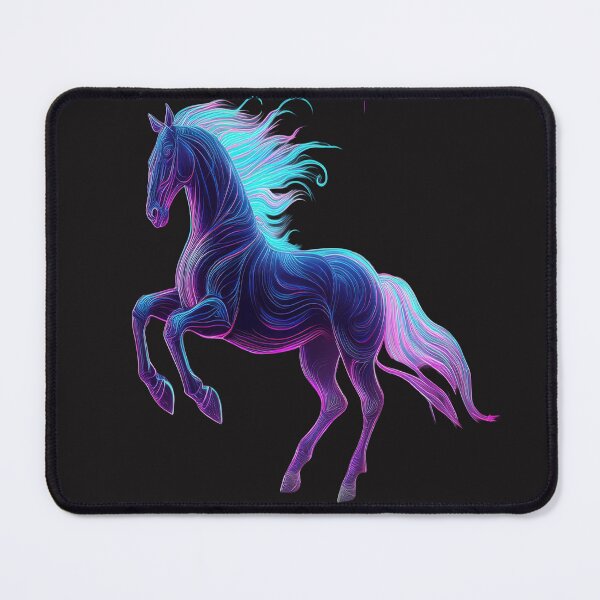 Item preview, Cyberpunk Horse - Neon Synthwave Stallion - 6th Dimension Spirit Art designed and sold by RS-Globalist-.