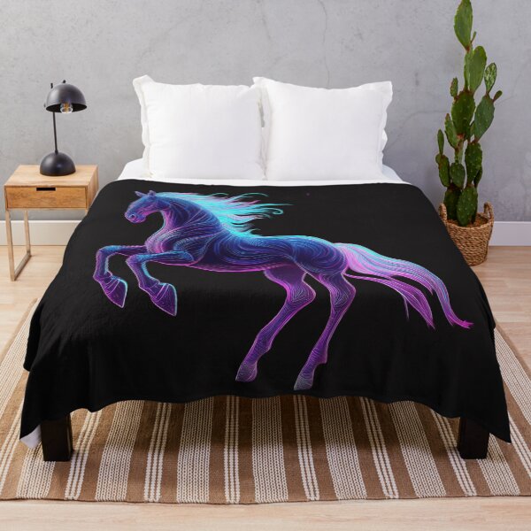 Item preview, Cyberpunk Horse - Neon Synthwave Stallion - 6th Dimension Spirit Art designed and sold by RS-Globalist-.