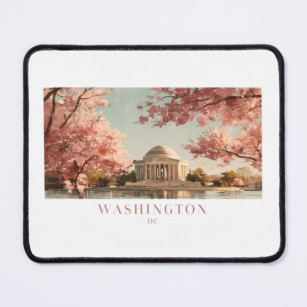 Item preview, Washington DC Oil Painting Memorial Cherry Blossom designed and sold by Fenay Designs.