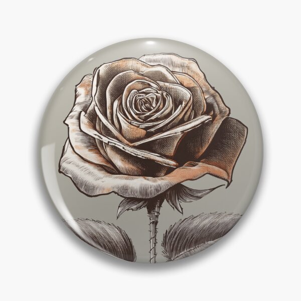 Item preview, Desert Rose Illustration – Vintage Botanical Flower in Arid Landscape designed and sold by AleksaDesignMTL.