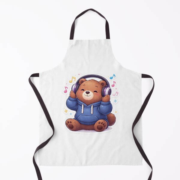 Item preview, Kawaii Lo-Fi Bear Listening To Music Cute Hoodie Sticker designed and sold by Dasts Cart.