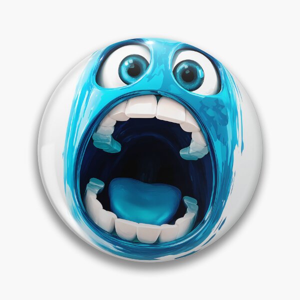 Item preview, Screaming Blue Cartoon Face - Expressive Funny Emoji Style Art Print designed and sold by DesignArtist.ia.