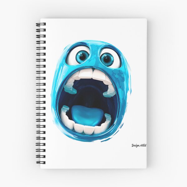 Item preview, Screaming Blue Cartoon Face - Expressive Funny Emoji Style Art Print designed and sold by DesignArtist.ia.