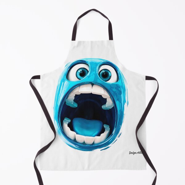 Item preview, Screaming Blue Cartoon Face - Expressive Funny Emoji Style Art Print designed and sold by DesignArtist.ia.