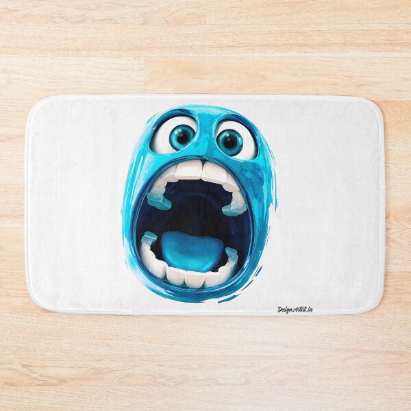 Item preview, Screaming Blue Cartoon Face - Expressive Funny Emoji Style Art Print designed and sold by DesignArtist.ia.