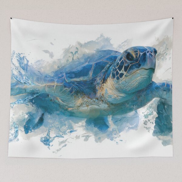 Item preview, Swimming green sea turtle in ocean designed and sold by anytka.