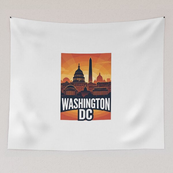 Item preview, Washington DC Retro Sunset Skyline Silhouette designed and sold by Fenay Designs.