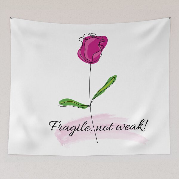 Item preview, Fragile Not Weak Rose Line Art – Aesthetic Minimalist Floral Graphic designed and sold by ARTmast777.