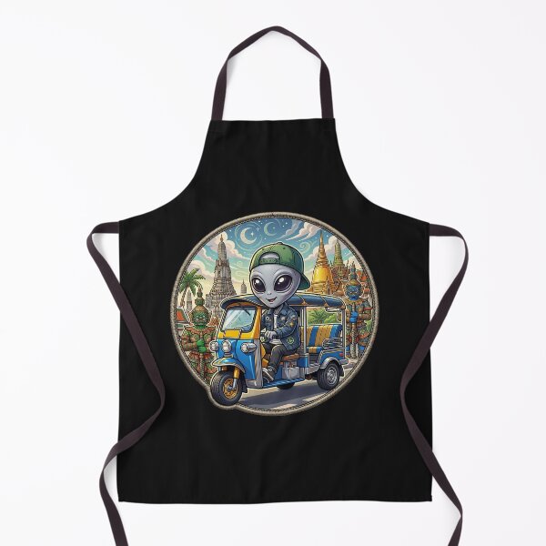 Item preview, Cute Alien Tuk Tuk Tour Thailand - Bangkok Street Art designed and sold by Sunkhung.