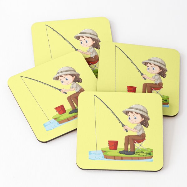Item preview, Cute Kid Fishing Cartoon Illustration – Funny Angler Design with Fish Catch designed and sold by photoart1854.