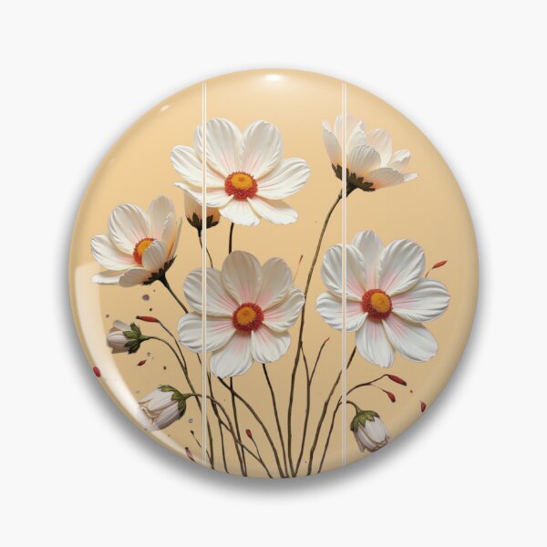 Item preview, White Cosmos Triptych - Segmented Botanical Floral Art designed and sold by PriyaMagic.