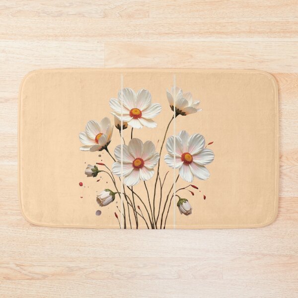 Item preview, White Cosmos Triptych - Segmented Botanical Floral Art designed and sold by PriyaMagic.