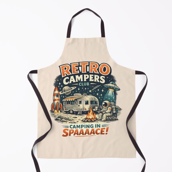 Item preview, Retro Campers Club - Camping in Space - Vintage Sci-Fi Astronaut Campfire Design designed and sold by Duellator.