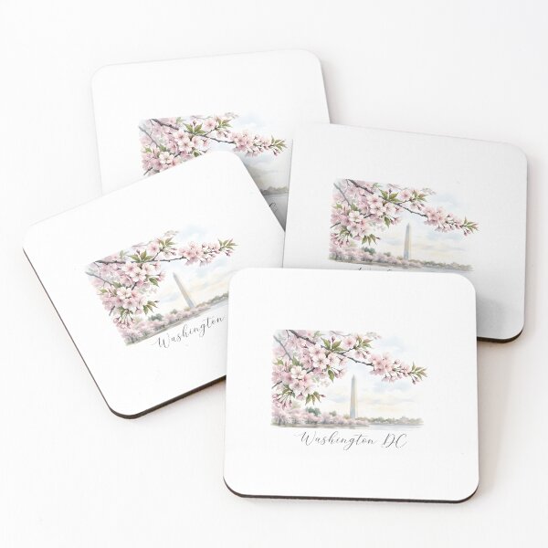 Item preview, Washington DC Watercolor Cherry Blossom Branch Monument designed and sold by Fenay Designs.