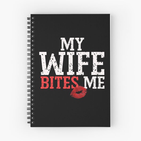 Item preview, My Wife Bites Me Shirt Funny Husband Saying Marriage Humor Retro Design designed and sold by Wild Pixel Studio.