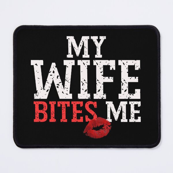 Item preview, My Wife Bites Me Shirt Funny Husband Saying Marriage Humor Retro Design designed and sold by Wild Pixel Studio.