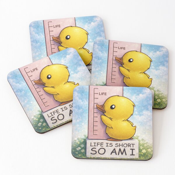 Item preview, Cute Duck “Life Is Short So Am I” – Funny Motivational Animal Illustration designed and sold by Studio Ovation.