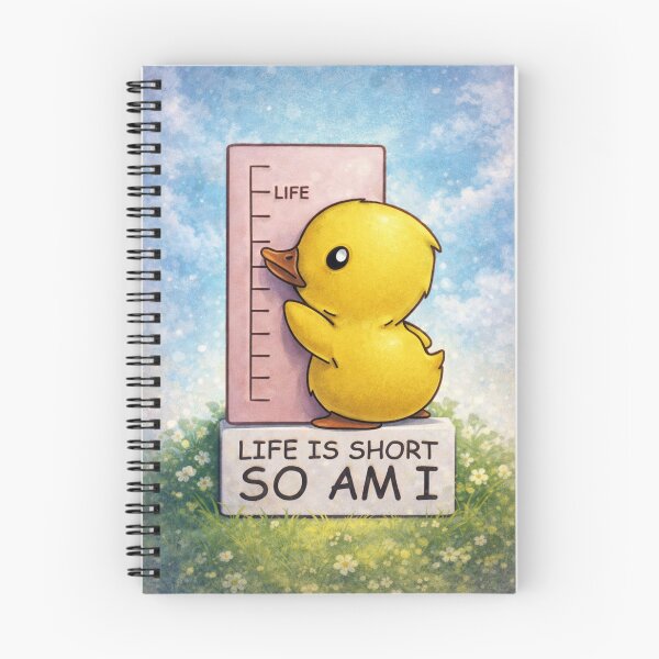 Item preview, Cute Duck “Life Is Short So Am I” – Funny Motivational Animal Illustration designed and sold by Studio Ovation.