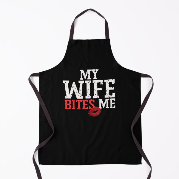 Item preview, My Wife Bites Me Shirt Funny Husband Saying Marriage Humor Retro Design designed and sold by Wild Pixel Studio.