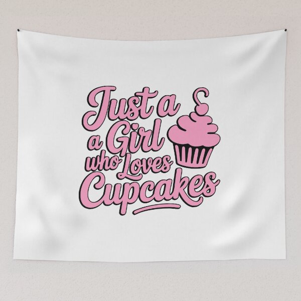 Item preview, Just a Girl Who Loves Cupcakes! Pink Retro Typography designed and sold by PMCreative.