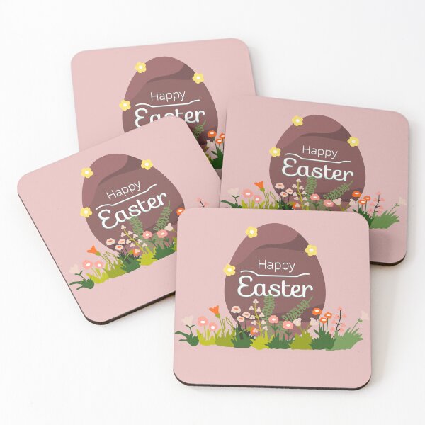 Item preview, Happy Easter with Egg at Banner and Flower Decoration	 designed and sold by AlginaPugachova.