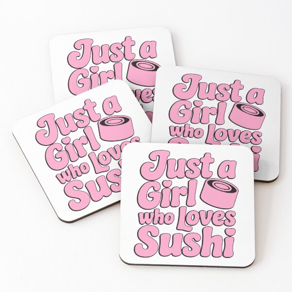 Item preview, Just a Girl Who Loves Sushi! Pink Retro Typography designed and sold by PMCreative.