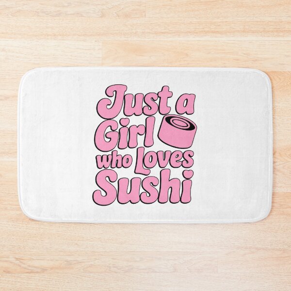 Item preview, Just a Girl Who Loves Sushi! Pink Retro Typography designed and sold by PMCreative.