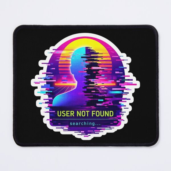 Item preview, User Not Found Retro Glitch Cyberpunk Sticker designed and sold by Bug by Design.