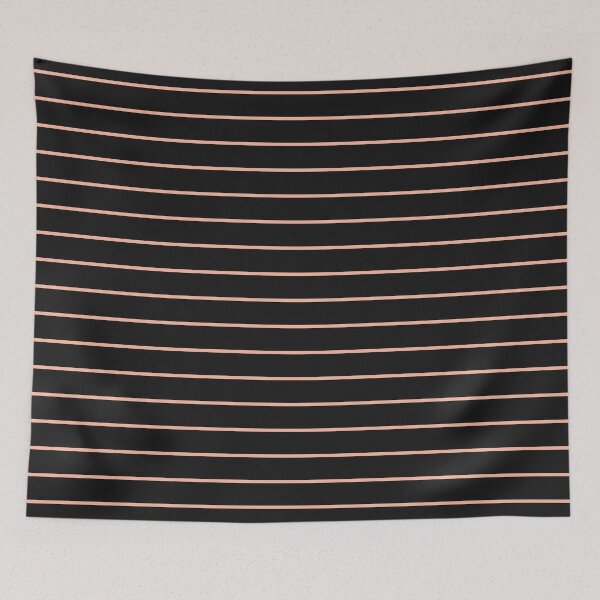 Item preview, Black And Peach Horizontal Pinstripes Pattern designed and sold by pattern-archive.