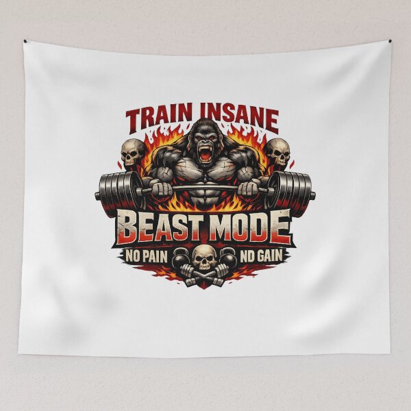 Item preview, Beast Mode Gorilla Gym Workout Hardcore Fitness Motivation Bodybuilding T-Shirt Design designed and sold by Nixora.