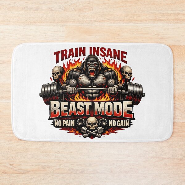 Item preview, Beast Mode Gorilla Gym Workout Hardcore Fitness Motivation Bodybuilding T-Shirt Design designed and sold by Nixora.
