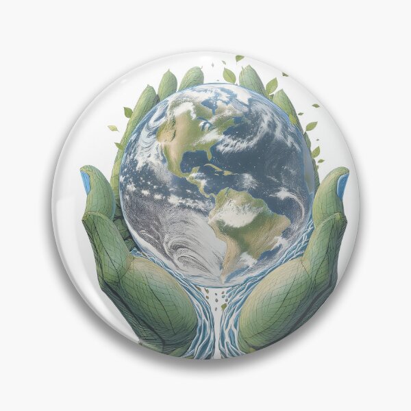 Item preview, Earth First Always: Hand of Nature & Water Flow designed and sold by Nuvoro Eco Awareness.