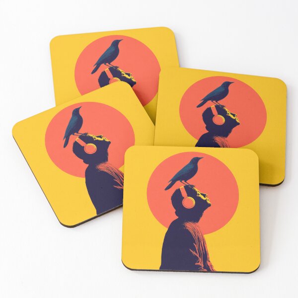 Item preview, Man listens with bird on head designed and sold by anytka.