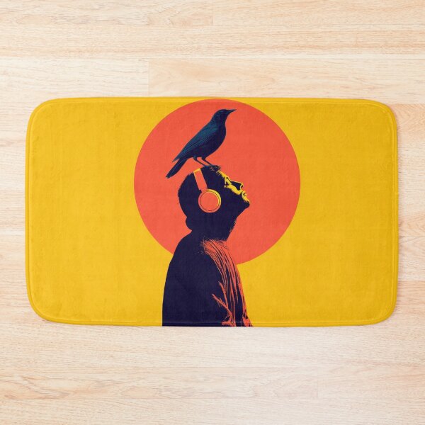Item preview, Man listens with bird on head designed and sold by anytka.