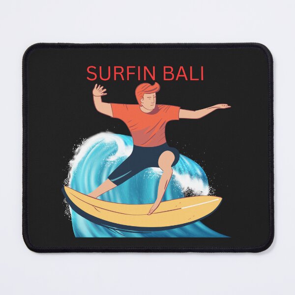 Item preview, Surfin Bali Retro Surfing Illustration – Tropical Wave Rider Beach Vibes designed and sold by photoart1854.