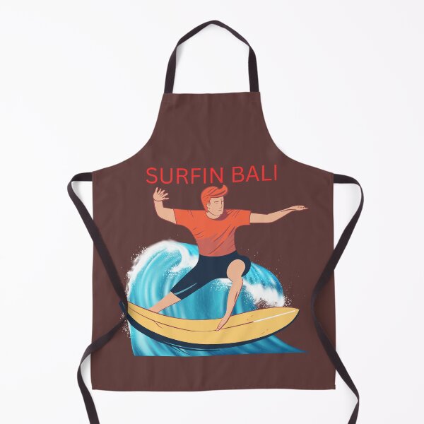 Item preview, Surfin Bali Retro Surfing Illustration – Tropical Wave Rider Beach Vibes designed and sold by photoart1854.
