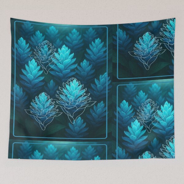 Item preview, Tropical sky blue flowers, realistic style designed and sold by the artedivino.